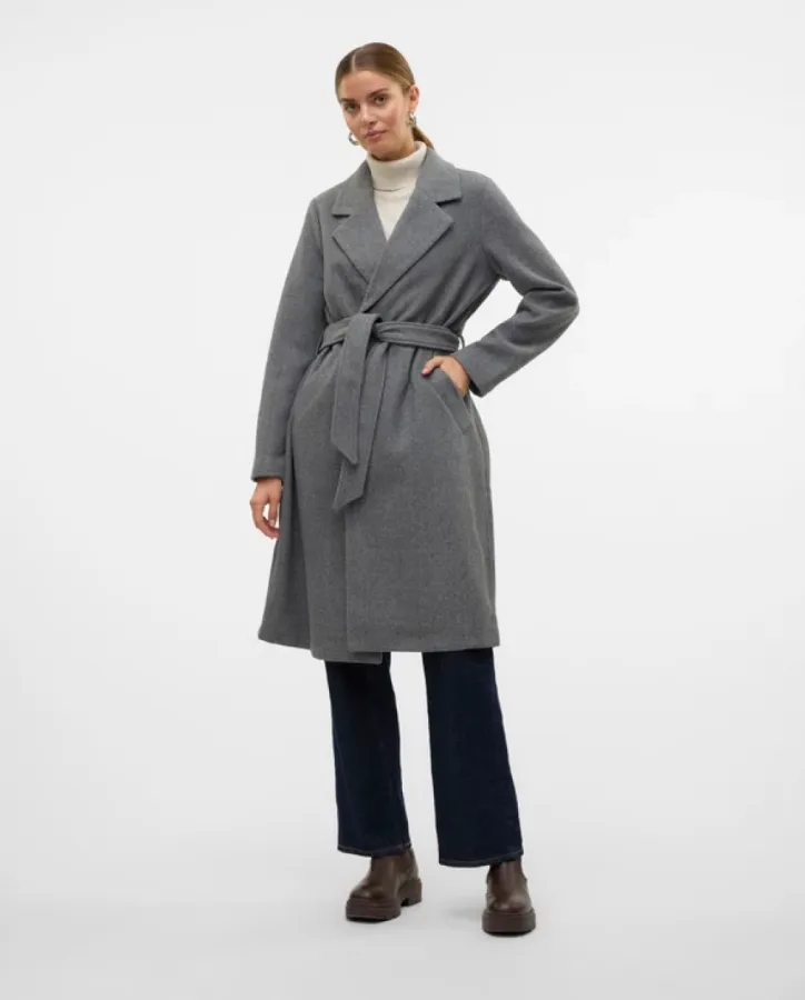 Šedý dámský kabát Vero Moda Fortuneaya