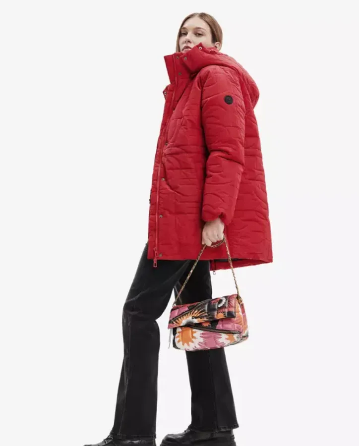 Červená dámská zimní bunda Desigual Tulip