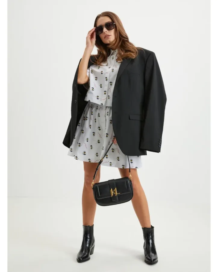 Bílá dámská vzorovaná košile KARL LAGERFELD x Disney