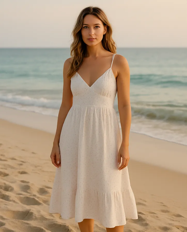 Letní bílé šaty se srdíčky