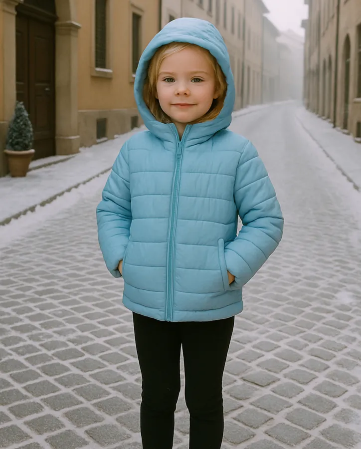 Péřová bunda modrá dětská