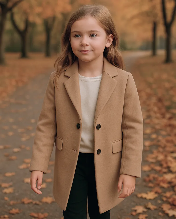 Dívčí vlněný kabát