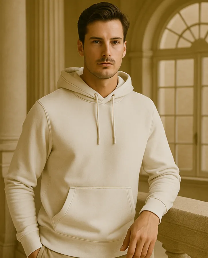 Bílá mikina s kapucí